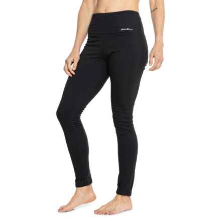 Eddie Bauer Trek Fleece Base Layer Pants - UPF 50 in Black