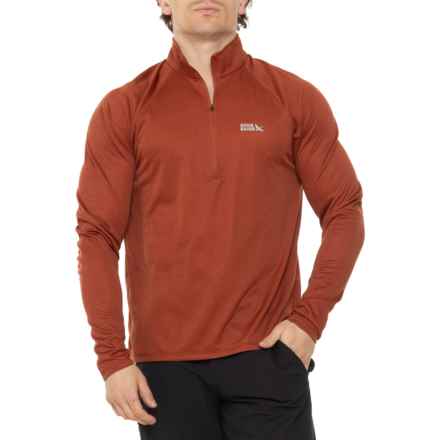 Eddie Bauer Tremont Shirt - Zip Neck, Long Sleeve in Heather Arabian Spice