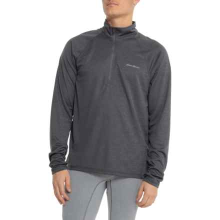 Eddie Bauer Tremont Shirt - Zip Neck, Long Sleeve in Heather Charcoal