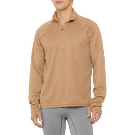 Eddie Bauer Tremont Shirt - Zip Neck, Long Sleeve in Heather Incense