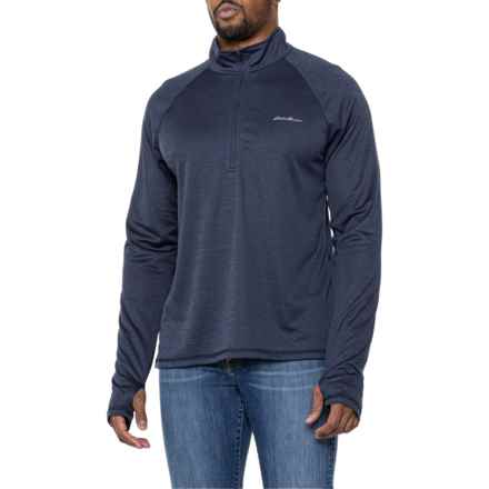 Eddie Bauer Tremont Shirt - Zip Neck, Long Sleeve in Heather Outer Space
