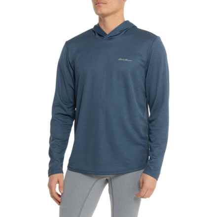 Eddie Bauer Tremont Thermal Hooded Shirt - Long Sleeve in Heather Key Largo