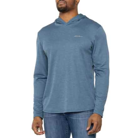 Eddie Bauer Tremont Thermal Hooded Shirt - Long Sleeve in Heather Smoke Blue