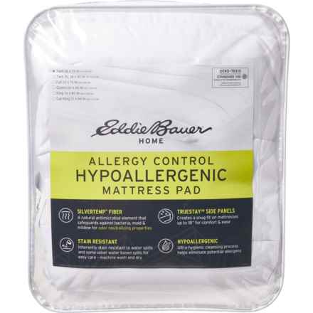 Eddie Bauer Twin Allergy Control Mattress Pad - White in White