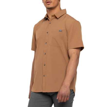 Eddie Bauer Walkers Woven Shirt - Short Sleeve in Toasted Coconut Solid