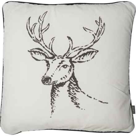 Eddie Bauer Winter Morning Stag Throw Pillow - 20x20” in White