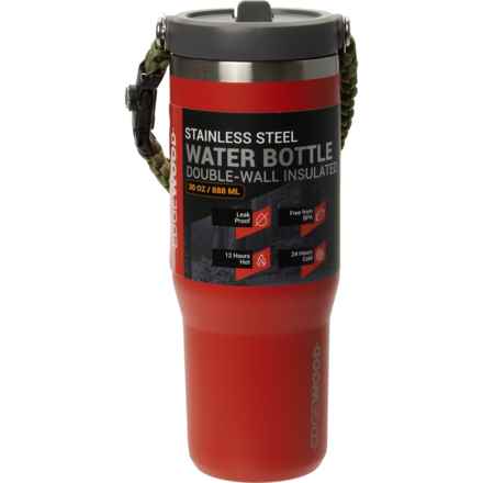 Edgewood Stainless Steel Tumbler with Flip Straw Cap and Paracord Survival Handle - 30 oz. in Orange