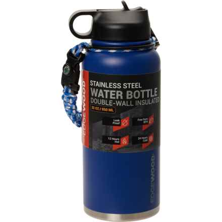 Edgewood Stainless Steel Water Bottle with Flip Straw Cap and Paracord Survival Handle - 32 oz. in Navy