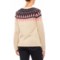 488NP_2 Elsamanda Made in Italy Fair Isle Neck Trim Sweater (For Women)
