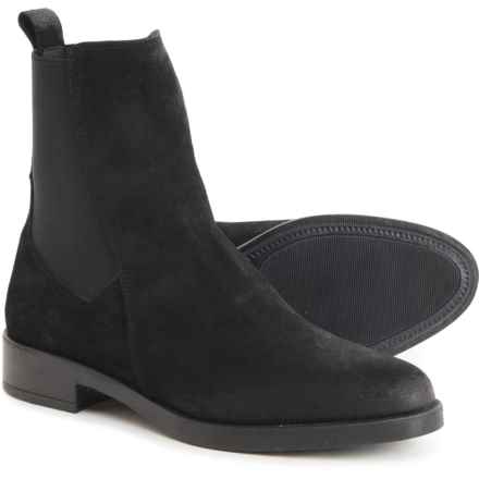 EMANUELE CRASTO Made in Italy Chelsea Boots - Suede (For Women) in Black