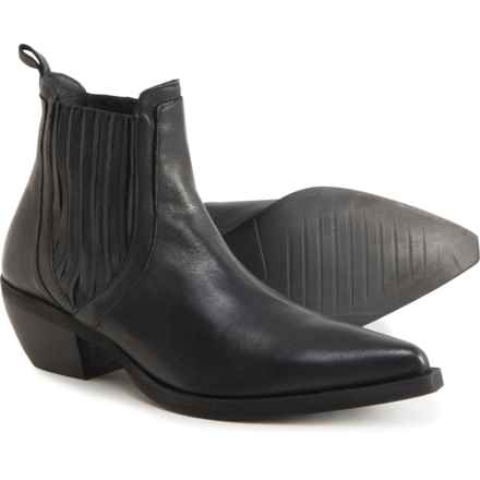 EMANUELE CRASTO Made in Italy Western-Inspired Chelsea Boots - Leather (For Women) in Black