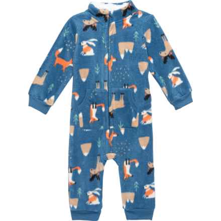 Emily & Oliver Infant Boys Microfleece and Sherpa Coveralls - Long Sleeve in Animals