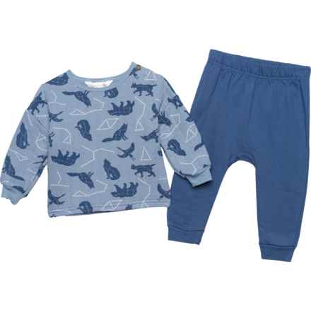 Emily & Oliver Infant Boys Quilted Sweatshirt and Joggers Set in Animals