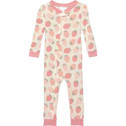 Emily & Oliver Infant Girls Strawberry Print Supersoft Coveralls - Long Sleeve in Multi