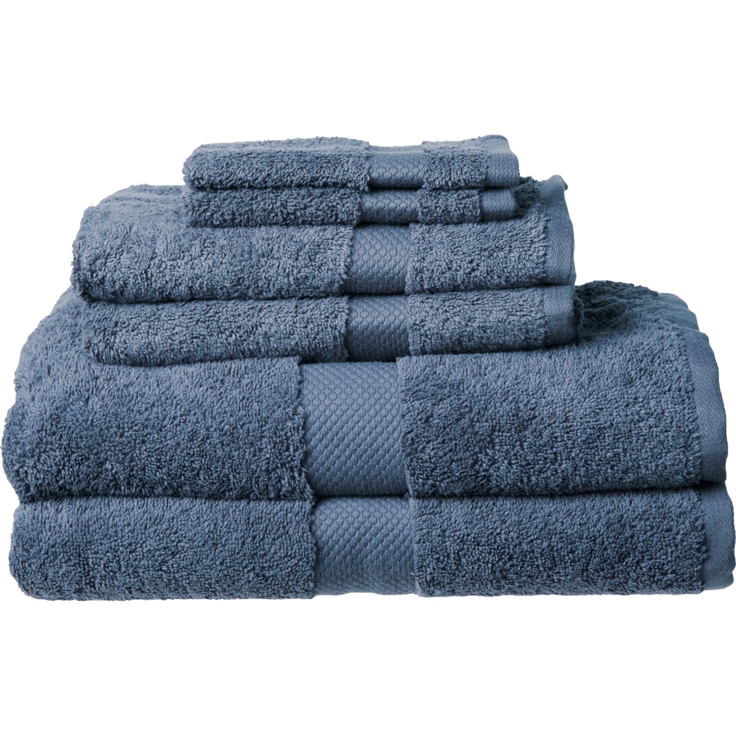 Enchante 100 Turkish Cotton Bath Towel Set 575 gsm, 6Piece, Navy