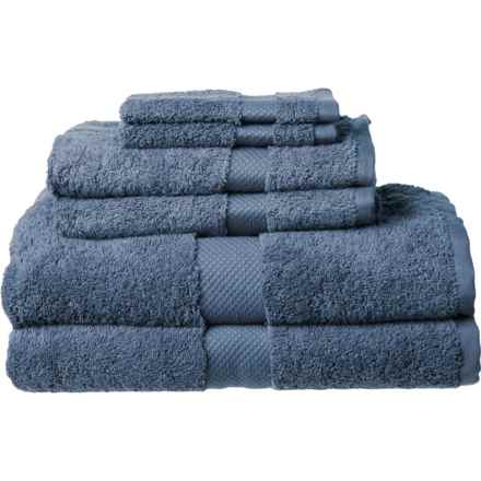 Enchante 100% Turkish Cotton Bath Towel Set - 575 gsm, 6-Piece, Navy in Navy