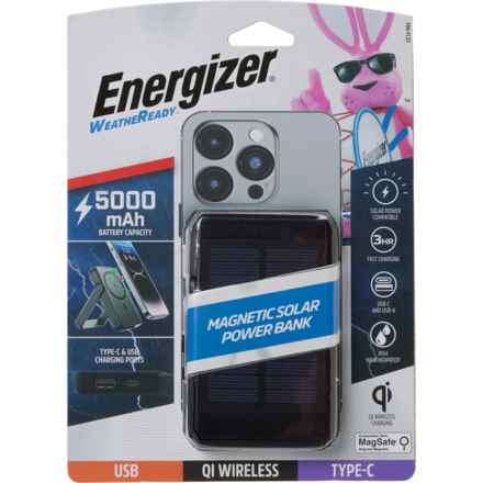 Energizer WeatheReady Magnetic Solar Wireless Power Bank - 5000 mAh in Black