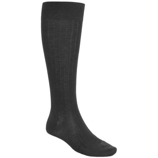 Pantherella Over the Calf Dress Socks   Merino Wool (For Men)   BLACK (REG )