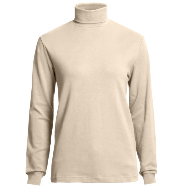 Woolrich Turtleneck Shirt   Interlock Cotton  Long Sleeve (For Women)   BLK BLACK (L )