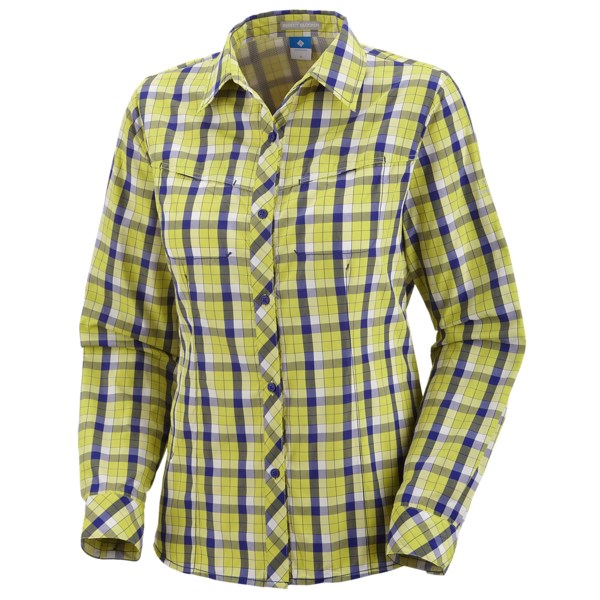 Columbia Sportswear Bug Shield Plaid Shirt   UPF 30  Long Sleeve (For Women)   CHARTREUSE (XL )