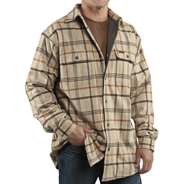 Carhartt Youngstown Flannel Shirt Jacket   Thermal Lined (For Tall Men)   FIELD KHAKI (2XL )