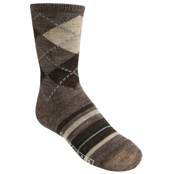 SmartWool Striped Diamond Gym Socks   Merino Wool  Crew (For Kids and Youth)   TAUPE HEATHER (L )
