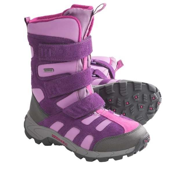 Merrell Moab Polar Snow Boots   Waterproof  Insulated (For Kids and Youth)   WINEBERRY (5 )