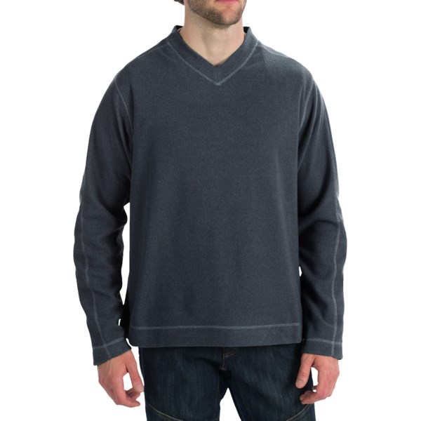 White Sierra Headwall V Neck Shirt   Long Sleeve (For Men)   MOSS (L )