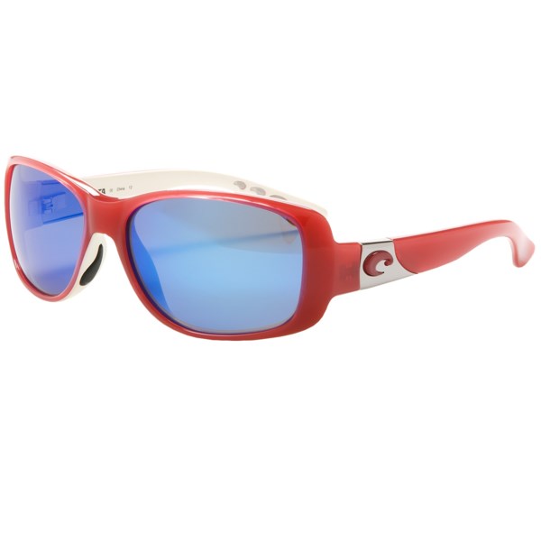 Costa Tippet Sunglasses   Polarized 400G Glass Mirror Lenses   CORAL WHITE/BLUE MIRROR 400G ( )