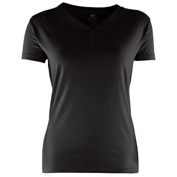White Sierra Taroko V Neck Shirt   Stretch Rayon Cotton  Short Sleeve (For Women)   HEATHER HIBISCOUS (L )