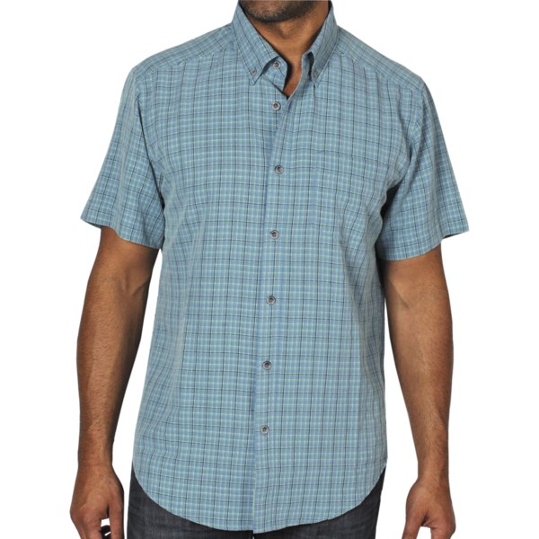 ExOfficio Pisco Micro Plaid Shirt   Short Sleeve (For Men)   DUSTY OLIVE (L )