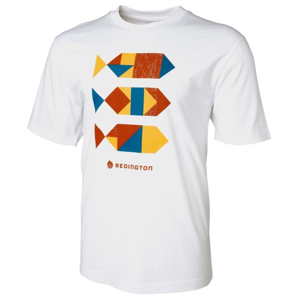 Redington Geo Trio Fish T Shirt   Short Sleeve (For Men)   WHITE (L )