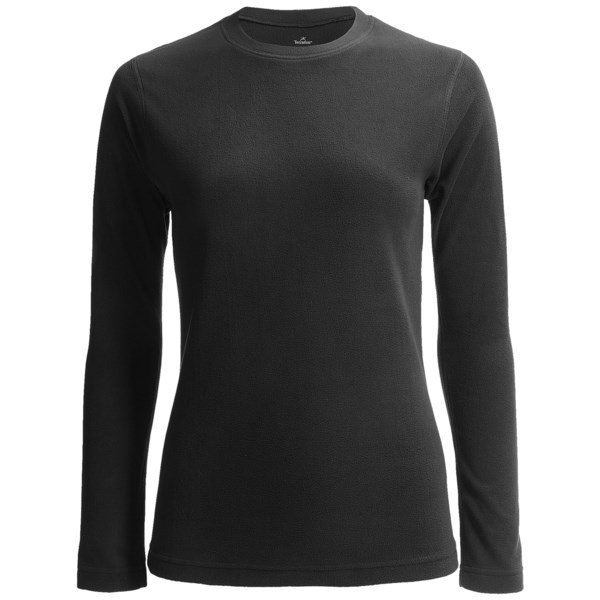 Terramar Fleece Base Layer Top   Crew Neck  Long Sleeve (For Women)   BLACK (M )