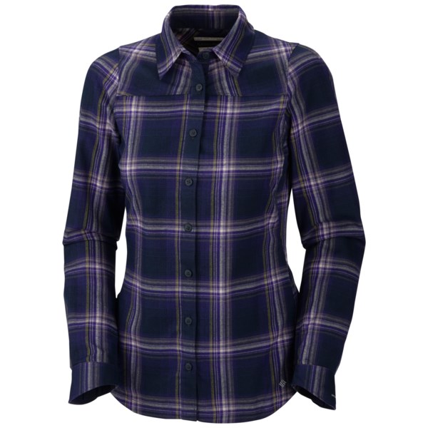 Columbia Sportswear Saturday Trail Plaid Shirt   UPF 50  Long Sleeve (For Women)   DARK COMPASS (S )