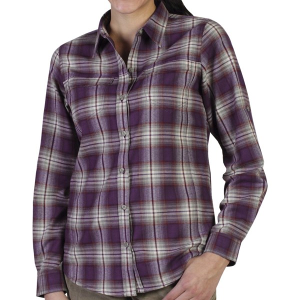 ExOfficio Windrose Flannel Plaid Shirt   Long Sleeve (For Women)   DARK PATINA (M )