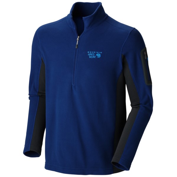 Mountain Hardwear Microstretch Fleece Shirt   Zip Neck  Long Sleeve (For Men)   COUSTEAU/SHARK (L )