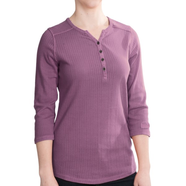 Woolrich Hills Creek Henley Shirt   3/4 Sleeve (For Women)   GRAPE (S )