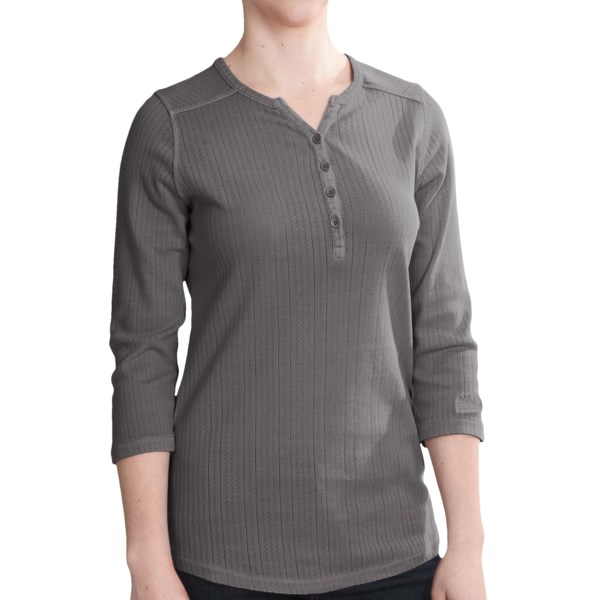 Woolrich Hills Creek Henley Shirt   3/4 Sleeve (For Women)   SLATE (S )