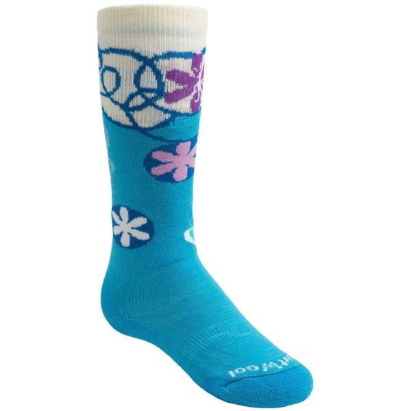 SmartWool Wintersport Flower Patch Socks   Merino Wool (For Kids and Youth)   PUNCH (L )