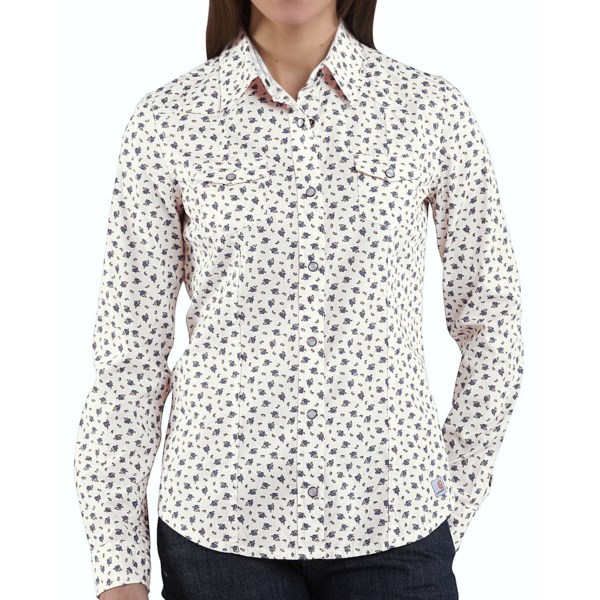 Carhartt Snap Front Printed Cotton Shirt   Long Sleeve (For Women)   SHERBET (L )