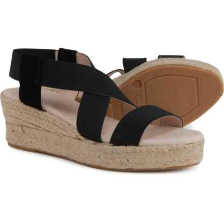 Eric Michael Made in Spain Robin Wedge Espadrille Sandals (For Women) in Black