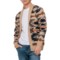 Ethan Pierce Aztec-Patterned Shawl Collar Cardigan Sweater in Oatmeal /Navy