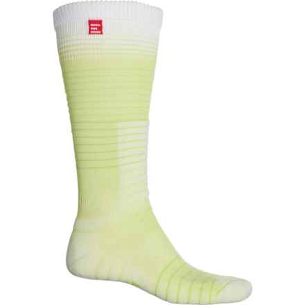 Eurosock Lightweight Eco Ski Socks - Over the Calf (For Men) in White/Lime