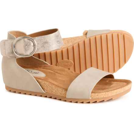 Eurosoft by Sofft Ginney Wedge Sandals (For Women) in Light Grey/Silver Gold