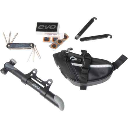 Evo RR-1 Ride Ready Essentials Saddle Bag and Repair Kit in Black/Silver