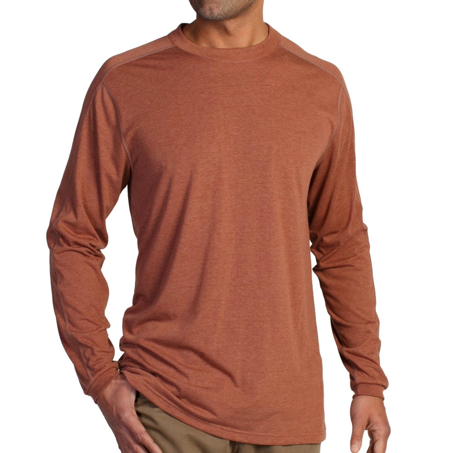 ExOfficio ExO Dri Crew T-Shirt - Long Sleeve (For Men) in Sepia