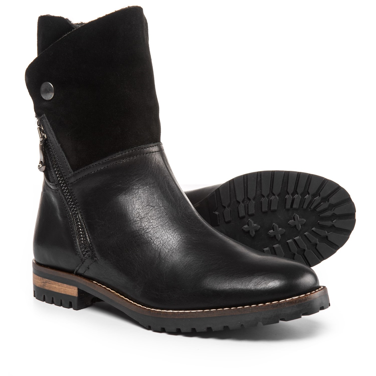 womens leather fur lined boots