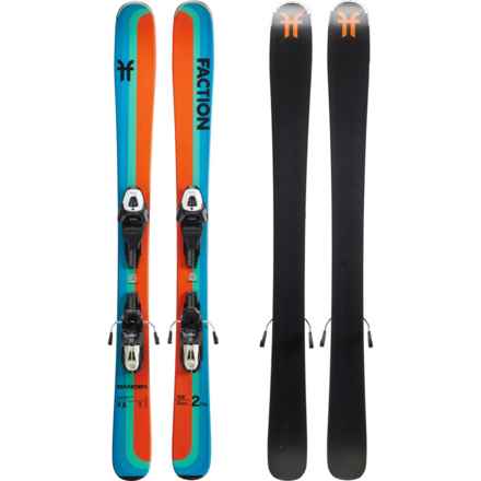 Faction Skis Dancer 2 Alpine Skis with Bindings (For Boys and Girls) in Orange