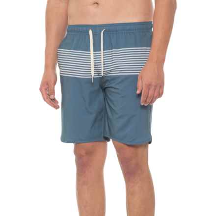 Fair Harbor Anchor Swim Shorts - Built-In Liner in White Stripes