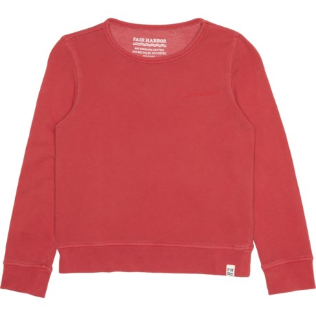 Fair Harbor Big Boys Saltaire French Terry Sweatshirt - Organic Cotton, Crew Neck in Nautical Red